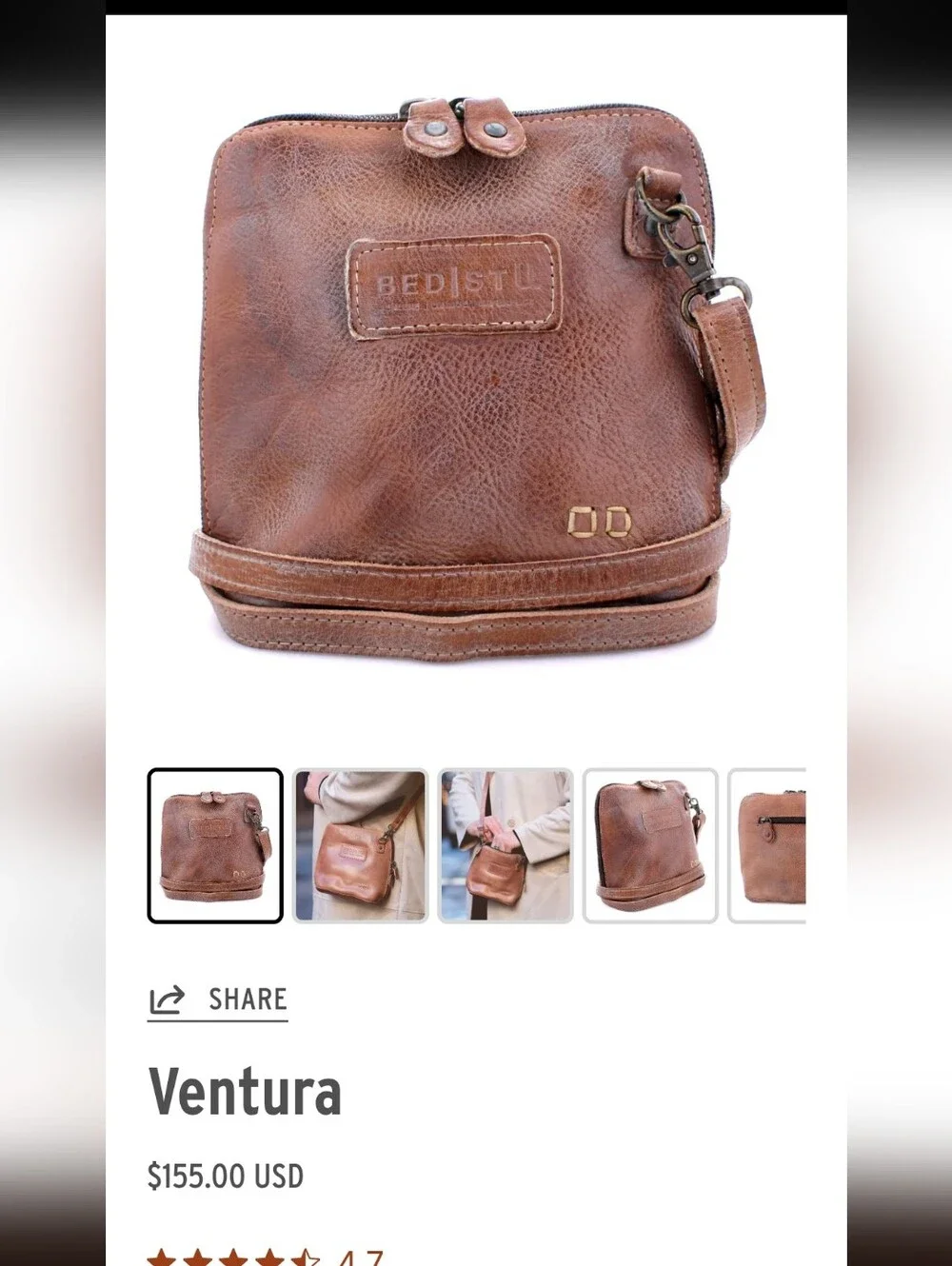 Bed Stu Leather Bag Venture Tan Rustic Mason
